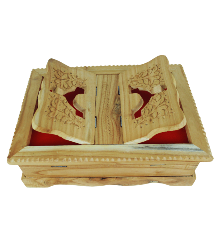Woodora Decor Wooden Carving Quran Box