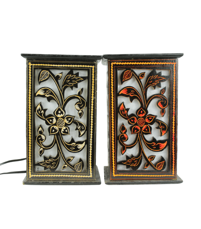 Woodora Decor Wooden Naqshi Lamp