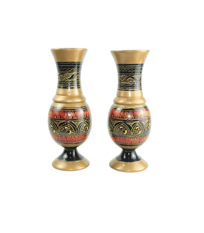 Woodora Decor Wooden Naqshi Guldan Set
