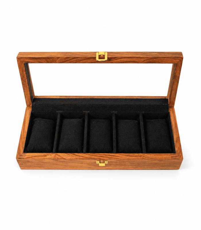 Woodora Decor Wooden 5-Watches Box