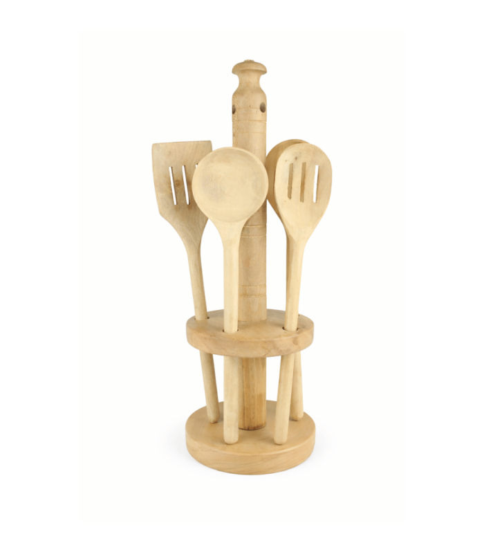 Woodora Decor Wooden Cooking Sapoon / Chamcha Set / Kitchen Utensils