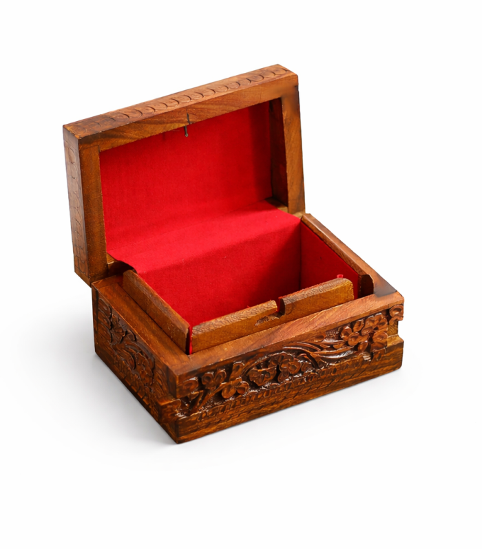 Woodora Decor Wooden Secret Jewelry Box
